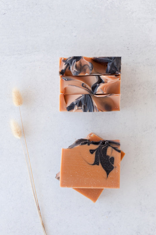 Smoky & spicy all-natural handmade beer soap scented with essential oils