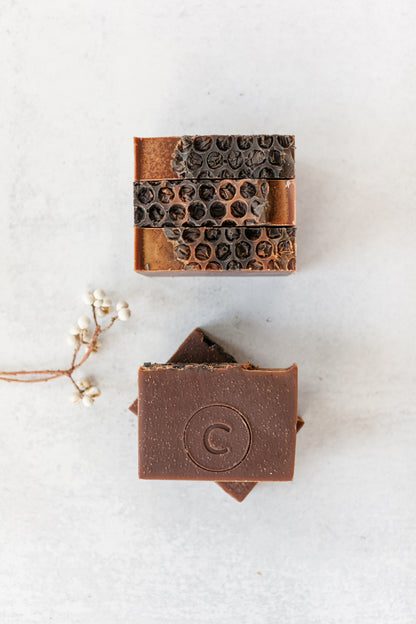 Cocoa Magic handmade soap bar in rich chocolate-brown – Fig & Grove